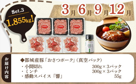 ≪12回連続お届け≫「おさつポーク」バラエティ定期便_T132-12-1401_(都城市) 豚肉 都城産豚 おさつポーク 真空 冷凍 12回連続 定期便