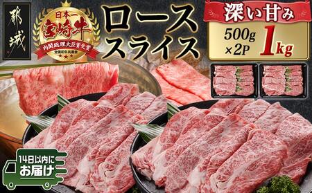 宮崎牛ローススライス(500g×2P)≪みやこんじょ快速便≫_AE-N402-R_(都城市) 宮崎県産宮崎牛 500g×2P 牛肉 ロース スライス すき焼き しゃぶしゃぶ