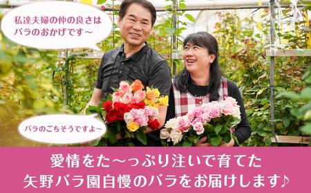 【母の日】バラのアレンジメント35本(ミックス)≪5月8日～11日お届け≫_22-3301-MG_(都城市) フラワーアレンジメント バラ20本と季節の花 カスミソウ ブルーファンタジア スイートピー等 矢野バラ園 贈り物 プレゼント