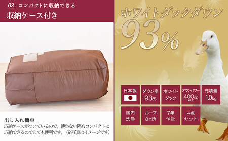 【ブラウン】ロイヤルゴールドラベル93%布団4点セット【SL】_BO-J202-br_(都城市) 一人暮らし 単身赴任 急なお客様 布団4点セット 羽毛掛ふとん 7年保証付 東洋紡フィルハーモニィ ロイヤルゴールドラベル