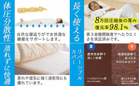 【ブラウン】全部洗える!「エアーアスリート」マットレス【SD】・ハニカムメッシュ&キルト使用のリバーシブルカバー付き_65-J201-br_(都城市) ヘタりにくく 長く使える 高反発 快適な睡眠 通気性・速乾性 リバーシブルカバー エコ素材 マットレス セミダブル