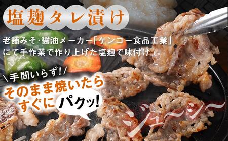 牛カルビ 塩麹タレ漬け1.2kg_LG-3326_(都城市)  味付き牛カルビ 300g×4パック 真空 小分け 1200g