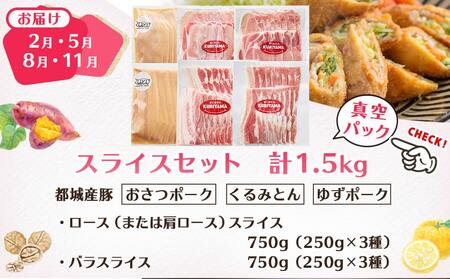 ≪12回連続お届け≫都城産「おさつ・くるみ・ゆず」豚3種食べ比べ定期便_T180-12-1401_(都城市) 豚肉 都城産豚 おさつポーク くるみとん ゆずポーク 真空 冷凍 定期便