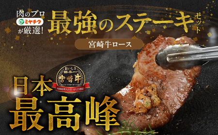 畜産農家応援! 宮崎牛ロースステーキ4枚 計1000g_29-N201_(都城市) ロースステーキ 1000g 1kg 宮崎牛 牛肉 宮崎県産 国産 ロース肉 ステーキ肉 高級 とろける ミヤチク