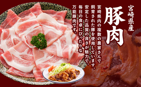 宮崎県産豚わくわく2.4kgセット(真空)_14-8406-s_(都城市) 豚肉 豚肉セット 宮崎県産豚 しゃぶしゃぶ バラ 焼肉 切り落とし 肩ローススライス ロース とんかつ ミンチ 使い勝手抜群 小分け 真空