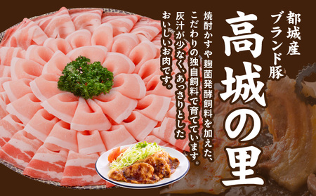 「高城の里」わくわく4.1kgセット(真空)≪みやこんじょ快速便≫_22-8401-s-R_(都城市) リピーター続出 豚肉 都城産豚 高城の里 しゃぶしゃぶ バラ 焼肉 切り落とし 肩ローススライス ロース とんかつ ブランド豚