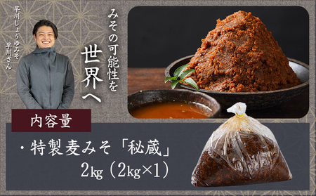 職人がこだわりぬいた~特製麦みそ「秘蔵」2kg_LC-F201(都城市) 麦みそ 2kg