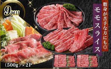 まるゆうの宮崎牛定期便 (10回)_T227-10-N401_(都城市) 宮崎県産 宮崎牛 ローススライス サーロインステーキ リブロース 霜降り モモスライス 定期便