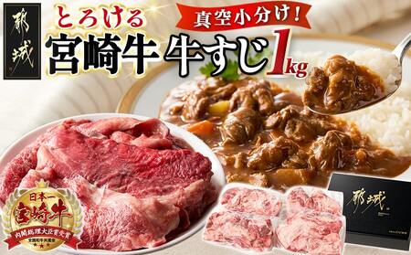 宮崎牛牛すじ1kg(250g×4P)_AA-N301_(都城市) 宮崎牛 宮崎県産 牛すじ 1kg 250g×4P 真空パック 小分け