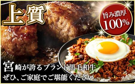 宮崎牛100％ミンチ800g_MJ-8933_(都城市) 宮崎県産宮崎牛 ミンチ 200g×4パック 宮崎県内 飼育 黒毛和牛 ハンバーグ メンチカツ