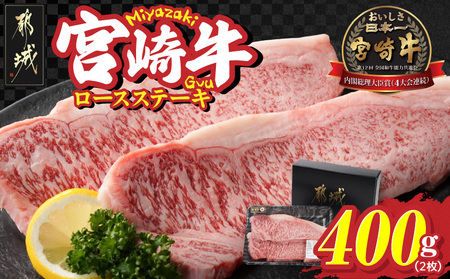 宮崎牛ロースステーキ2枚(合計400g)_MJ-N303_(都城市) 宮崎県 都城市産 宮崎牛 ロース ステーキ 霜降り