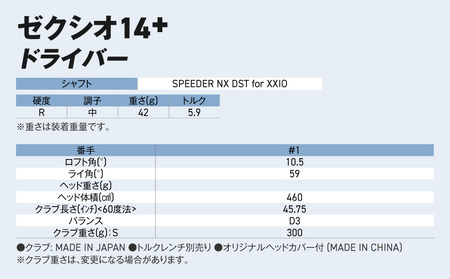 ゼクシオ 14+ ドライバー【10.5/R】《2025年モデル》ゴルフボールセット_GZ-C702-105R