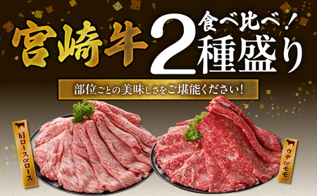 【2026年8月お届け】畜産農家応援! 宮崎牛しゃぶしゃぶ2種セット500g×4パック_32-N203-2608_(都城市)  黒毛和牛 赤身 霜降り 肩ロース又はロース ウデモモ 2kg しゃぶしゃぶ用