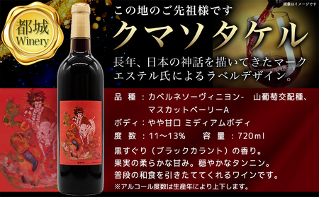 神話に彩られた都城ワイナリーのお薦め3本≪みやこんじょ特急便≫_AD-3502_(都城市) 限定アートラベル Tajikarao タジカラオ Kumasotakeru クマソタケル Ishikoridome イシコリドメ 赤ワイン 白ワイン