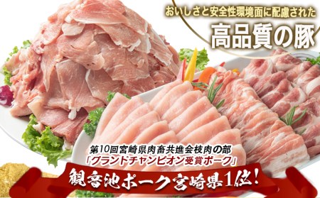 観音池ポークスライス＆切り落とし4kg - (都城市) 豚肉 ローススライス