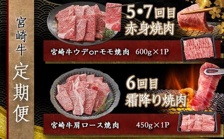 家族団らん♪宮崎牛定期便(10ヶ月) - 宮崎牛 すきしゃぶ 切り落とし ロースステーキ 焼肉 10ヶ月連続お届け 国産黒毛和牛 ブランド牛_TAC10-6502