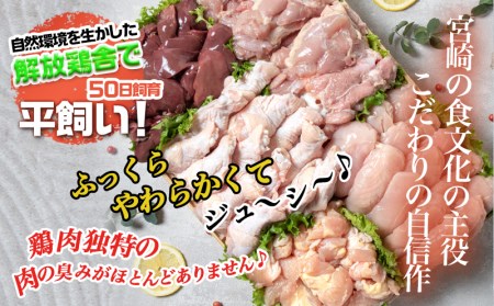 宮崎県産若鶏 5種盛4kgセット_AA-G302_(都城市) 鶏肉 モモ ささみ 手羽元 各1kg 肩小肉 レバー 各500g 冷凍 秋特集