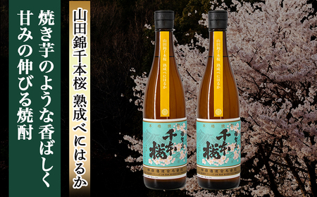 【柳田酒造】山田錦千本桜 熟成べにはるか(25度)720ml×2本 ≪みやこんじょ特急便≫_AA-0750_(都城市) べにはるか 焼酎 25度 熟成 お湯割/ロック/ソーダ割 伝統製法/こだわり/老舗 定番焼酎