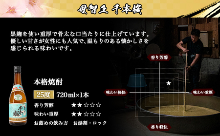 【柳田酒造】山田錦千本桜・母智丘千本桜(25度)720ml×2本 ≪みやこんじょ特急便≫_AA-0751_(都城市) 本格芋焼酎 べにはるか 熟成 お湯割/ロック/ソーダ割 伝統製法/老舗 家飲み/宅飲み 定番焼酎