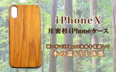 圧密杉iPhoneケース(iPhoneX)_AA-E303_(都城市) 名入れ可能！木と樹脂素材のケース キャラメル化した杉の木を使用 スマホケース 保護ケース 携帯電話 スマートフォン アイフォーン テン