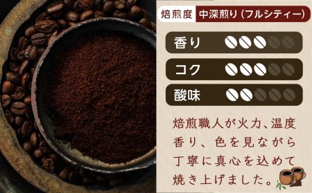 焙煎職人こだわりのコーヒー【粉】500g 小分けパック(ジッパー・バルブ付) ※中深煎り※_LC-3301_(都城市) コーヒー粉 250g×2パック 少量パック ジッパー・バルブ付き 保存に便利 ポスト投函 珈琲