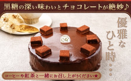 黒糖生ガトーショコラ 6号_17-C201_(都城市) 黒糖生ガトーショコラ 1台 約550g 6号 ケーキカット対応可 冷凍 ティータイム