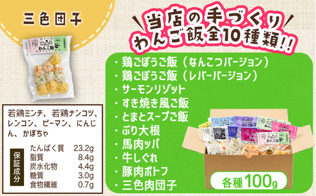 手づくり☆わんご飯『10種のわんだふるセット』_AC-J501_(都城市) 犬用 手づくりご飯 鶏ごぼうご飯 サーモンリゾット すき焼き風ご飯 とまとスープご飯 ぶり大根 馬肉ッパ 牛しぐれ等 ペットフード