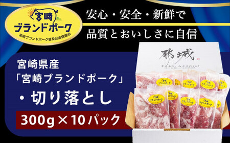 宮崎ブランドポーク切り落とし3kg_12-I501_(都城市) ブランド豚 小分けパック 宮崎県産 カレー 生姜焼き 肉じゃが