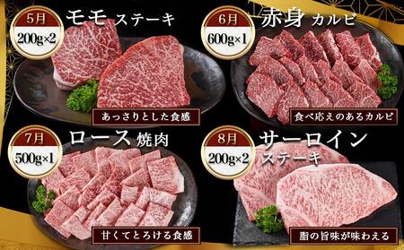 黒毛和牛の本気!食べ尽くし12ヶ月定期便_TAC12-4201_(都城市) 国産 黒毛和牛 和牛 肩ローススライス サーロインステーキ 小間切り落とし 霜降りカルビ モモステーキ 赤身カルビ ロース焼肉 モモスライス ローススライス ヒレステーキ 定期便