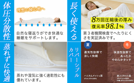 【グリーン】全部洗える!「エアーアスリート」マットレス【S】・ハニカムメッシュ&キルト使用のリバーシブルカバー付き_AG-J203-gr_(都城市) マットレス エアーアスリート ハニカムメッシュ キルト リバーシブルカバー付き 日本製