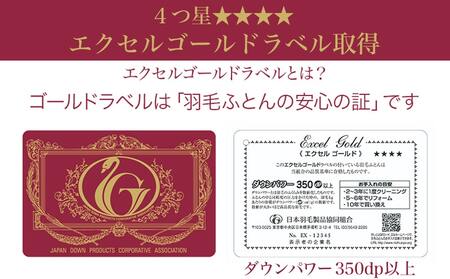 【ブルー】洗える4つ星ダウンケットホワイトダウン90％エクセルゴールドラベル_23-J201-bl_(都城市) 羽毛掛布団 シングル ロング 150×210cm 0.2kg ホワイトダックダウン 日本製