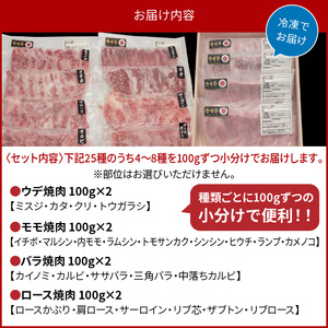 宮崎牛焼肉食べ比べ4種～8種盛り 合計800g　N0140-YC523