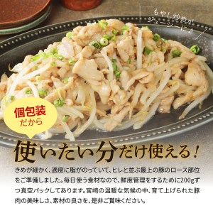 〈数量限定・便利な個包装〉宮崎県産豚ローススライス　200g×10パック　計2kg　N124-ZA276