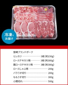 宮崎ブランドポーク 食べ比べ セット 合計約2.1kg　N061-ZB409