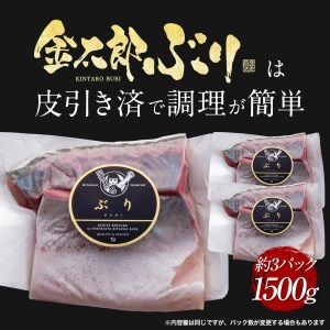 鰤屋金太郎【冷凍】ぶりスキンレスロイン1500g N018-YB828-2