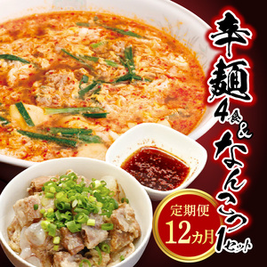辛麺4食・なんこつ1セット【12ヶ月定期便】 N040-YH051