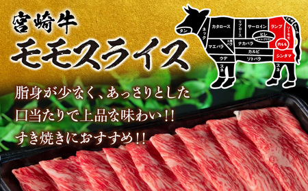 【令和7年2月配送】数量限定 宮崎牛 モモスライス 計1.1kg 牛肉 赤身 国産 すき焼き しゃぶしゃぶ 牛丼 焼肉 BBQ バーベキュー 鉄板焼き 人気 おすすめ 高級 ギフト プレゼント 贈り物 贈答 お祝い 配送月が選べる 宮崎県 日南市 送料無料_CC57-24-ZO-02