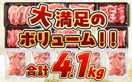 オンライン決済限定【12月末までにお届け】年内発送 数量限定 豚肉 6種 盛り合わせ セット 合計4.1kg 豚 小分け 豚バラ 豚ロース 豚こま 国産 食品 人気 おかず 焼肉 しゃぶしゃぶ 豚丼 食べ比べ 料理に大活躍 使い勝手抜群 選べる配送月 ミヤチク 送料無料_CD86-25-12
