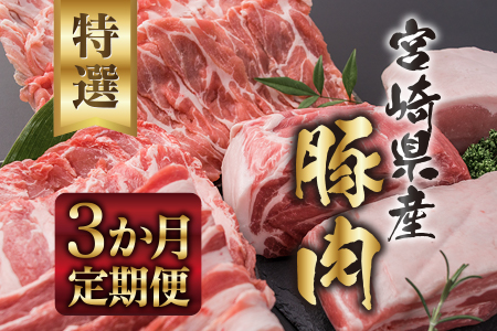 FE6-21 宮崎県産豚☆3か月定期便セット(鍋用・バラエティ・鉄板焼きセット)