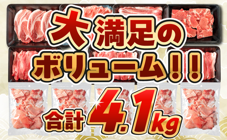 【7月配送】数量限定 豚肉 6種 盛り合わせ セット 合計4.1kg_CC82-25-07