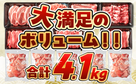 【令和7年2月配送】数量限定 豚肉 6種 盛り合わせ セット 合計4.1kg 豚 小分け 豚バラ 豚ロース 豚こま 国産 食品 人気 おかず 焼肉 しゃぶしゃぶ 豚丼 食べ比べ 料理に大活躍 使い勝手抜群 選べる配送月 ミヤチク 送料無料_CA51-24-02