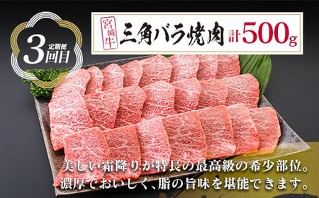 【令和8年4月から毎月配送】3か月定期便 月替わりで堪能!! 宮崎牛 イチオシ 焼肉 セット お楽しみ 定期便 総重量1.5kg_GE10-25-C