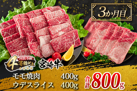 3か月 お楽しみ 定期便 宮崎牛 焼肉 スライス セット 総重量2.3kg 牛肉 ビーフ 黒毛和牛 国産 ブランド牛 ばら もも うで 肩ロース すき焼き しゃぶしゃぶ BBQ A4ランク以上 4等級以上 ご褒美 お祝い 記念日 おもてなし 食べ比べ お取り寄せ グルメ 送料無料_JC2-23