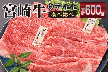 BC8-192 宮崎牛スライス(ウデ・モモ)合計600g&粗挽きウインナー180gセット<合計780g>