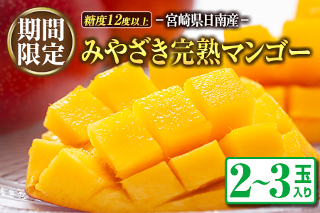 ≪期間限定≫みやざき完熟マンゴー(2～3玉)　フルーツ　果物　国産 CC18-22