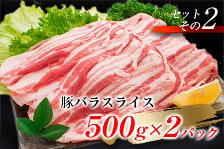 豚ロース 豚バラ 豚切り落とし セット 合計3kg 日南市産 豚 豚肉 国産 食品 スライス 3種 送料無料_CB67-23
