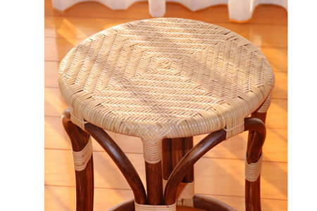 籐製丸スツール(橋之口籐工芸工房) スツール チェア 椅子
