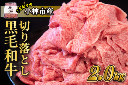 【令和7年1月以降発送】小林市産黒毛和牛切り落とし 2kg （牛肉 黒毛和牛 訳あり 切り落とし 小間切れ 赤身 小分け）