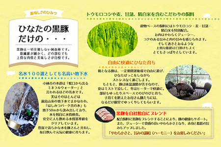 【料理王国100選に選出!!】ひなたの黒豚焼肉セット 700g（豚肉 黒豚 豚 豚バラ バラ ロース 焼肉 小分け）