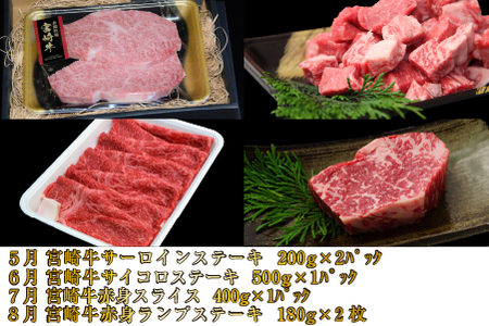 【お肉の定期便】百名店 極コース 全12回（牛肉 和牛 黒毛和牛 宮崎牛 ステーキ シャトーブリアン モモ サーロイン 赤身 定期便） ステーキ 和牛ステーキ 牛肉ステーキ 国産ステーキ 定期便ステーキ